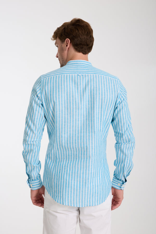 Chemise Homme Caravaggio Essential Lin Bleu clair Blanc