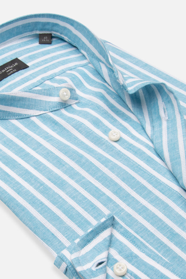 Chemise Homme Caravaggio Essential Lin Bleu clair Blanc