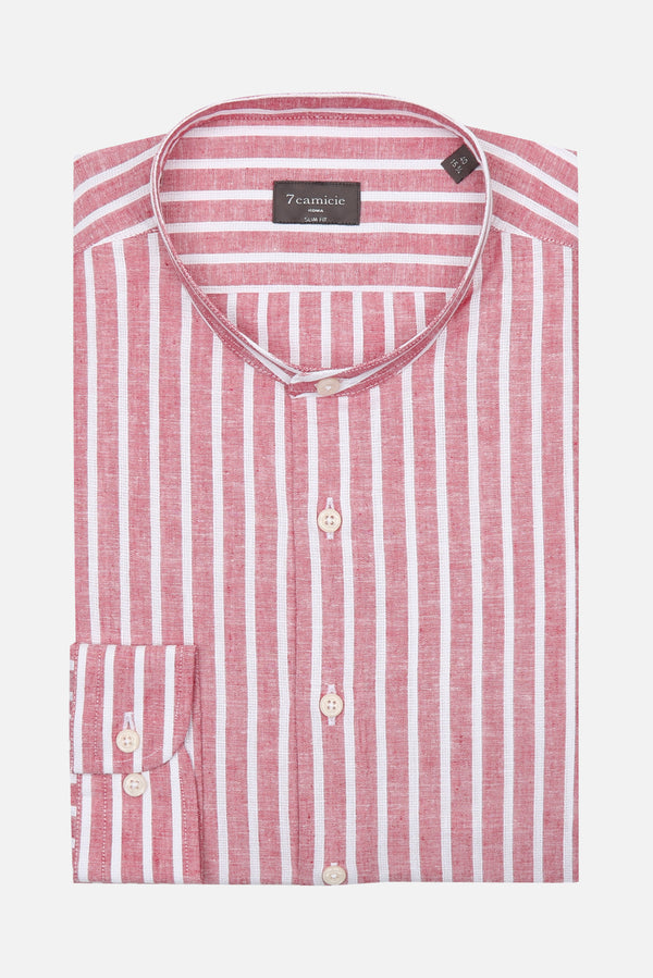 Chemise Homme Caravaggio Essential Lin Rouge Blanc