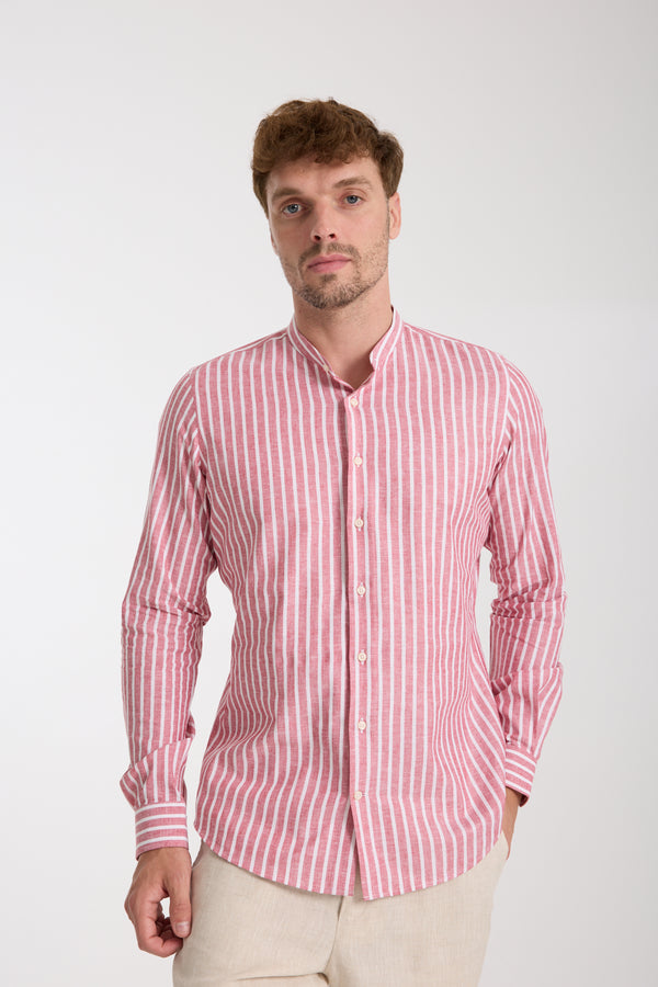 Chemise Homme Caravaggio Essential Lin Rouge Blanc