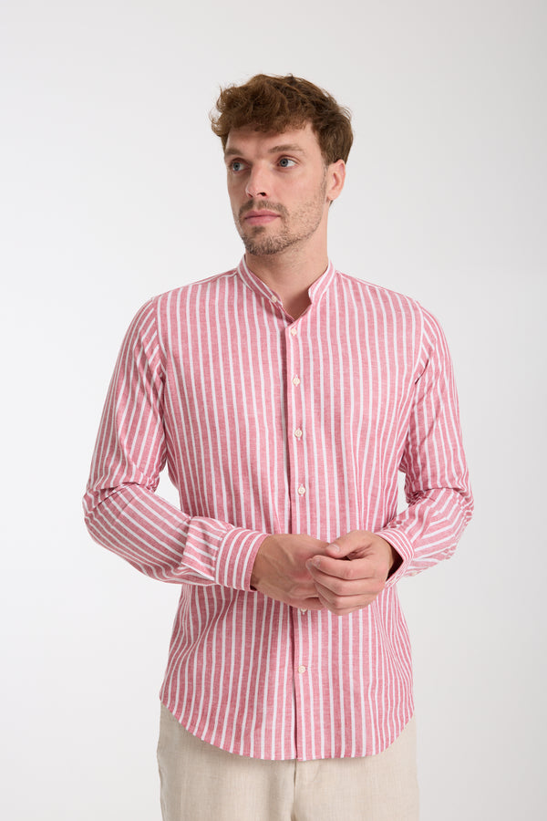 Chemise Homme Caravaggio Essential Lin Rouge Blanc