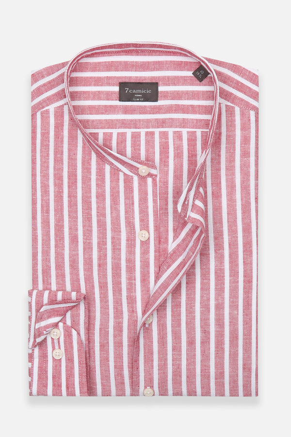 Chemise Homme Caravaggio Essential Lin Rouge Blanc