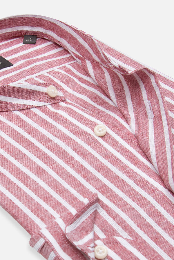 Chemise Homme Caravaggio Essential Lin Rouge Blanc