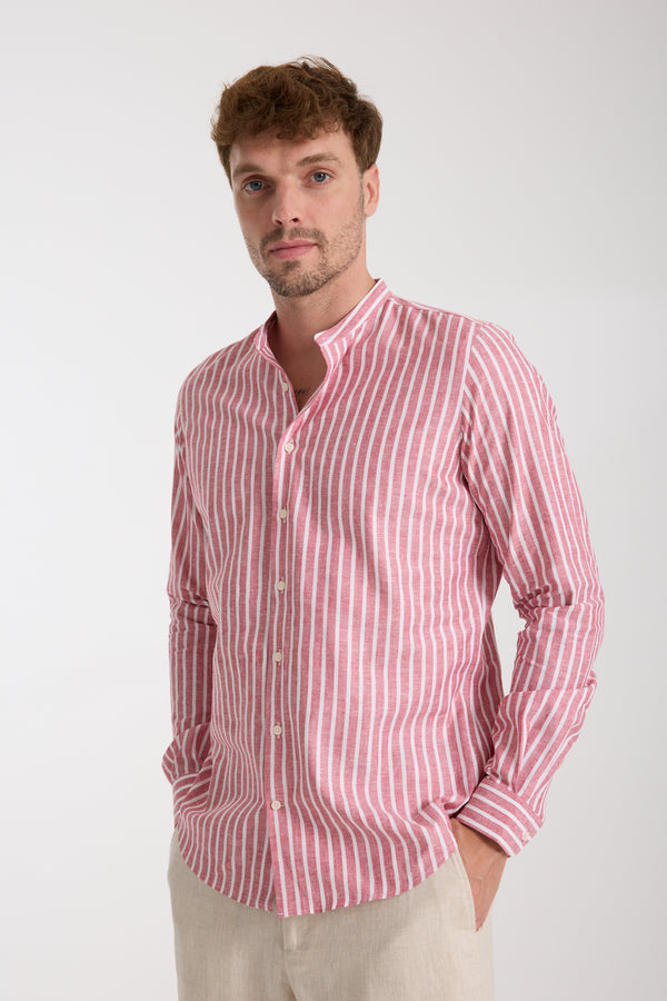 Chemise Homme Caravaggio Essential Lin Rouge Blanc