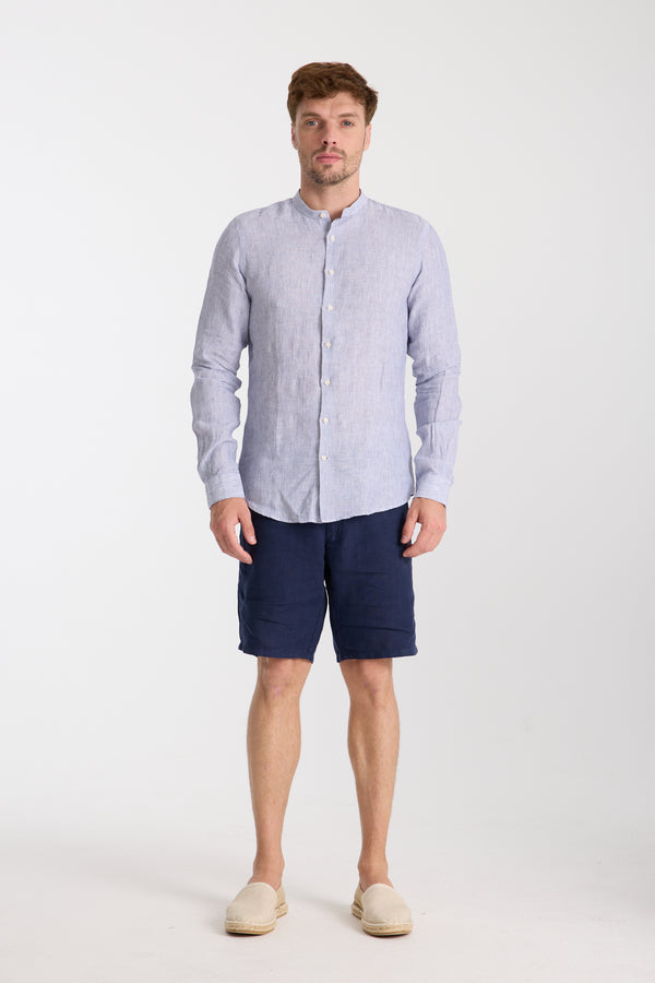 Chemise Homme Caravaggio Essential Lin Bleu Blanc