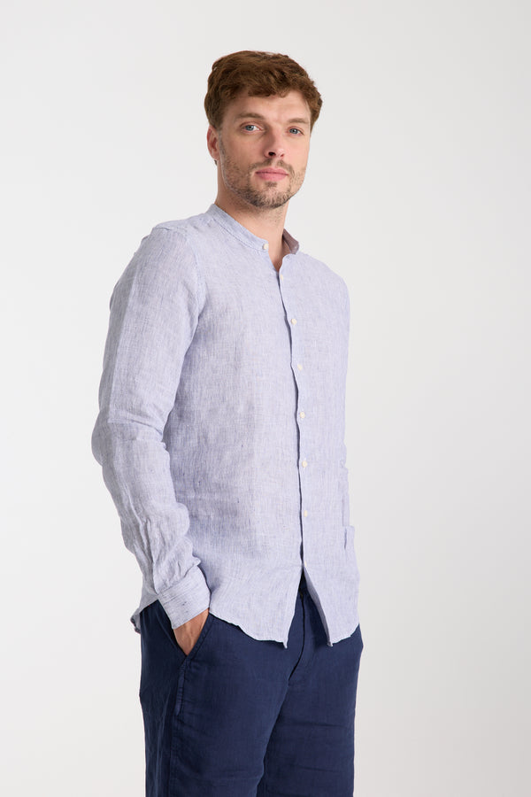 Chemise Homme Caravaggio Essential Lin Bleu Blanc