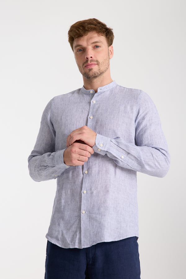 Chemise Homme Caravaggio Essential Lin Bleu Blanc