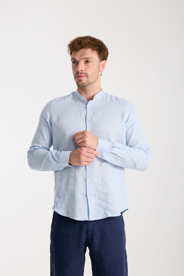 Caravaggio Essentials Linen Man Shirt Light Blue