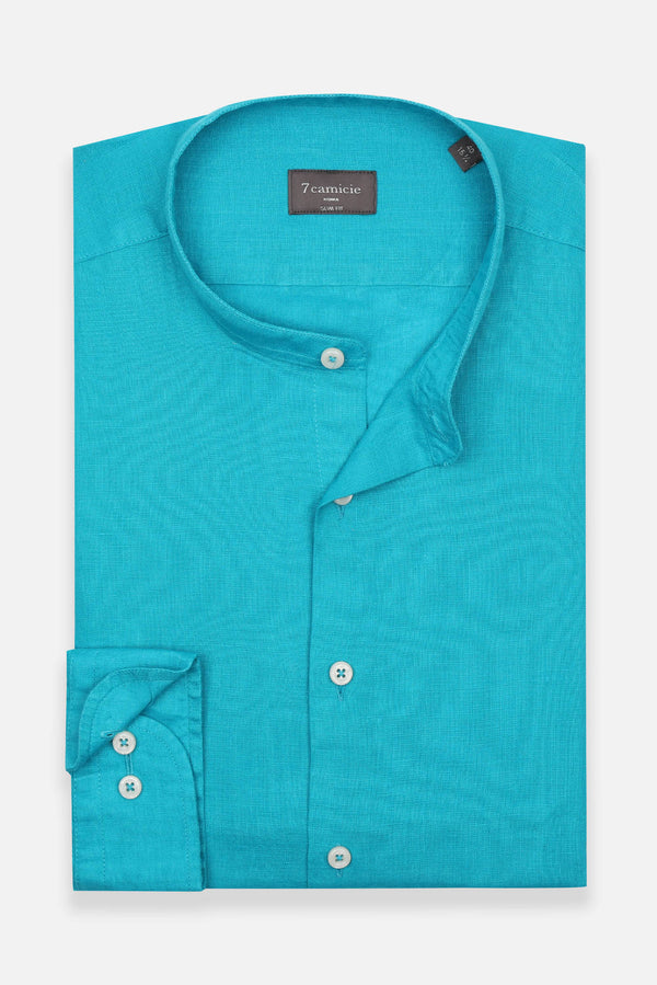 Camisa Hombre Caravaggio Essential Lino Azul Claro