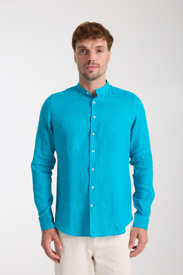 Camisa Hombre Caravaggio Essential Lino Azul Claro
