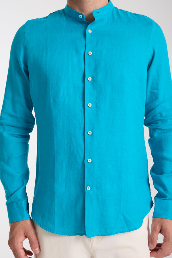 Camisa Hombre Caravaggio Essential Lino Azul Claro