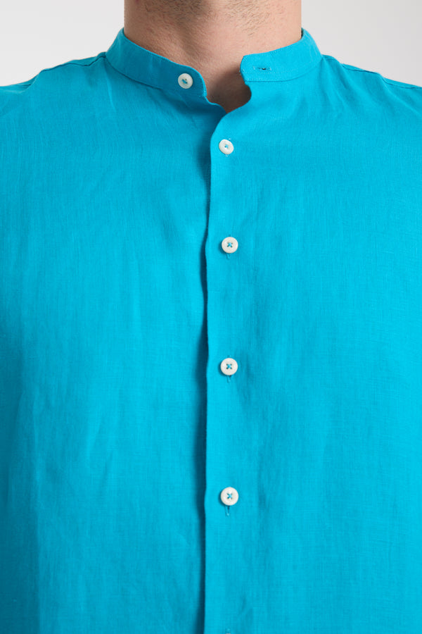 Camisa Hombre Caravaggio Essential Lino Azul Claro