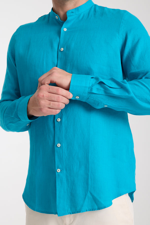 Camisa Hombre Caravaggio Essential Lino Azul Claro