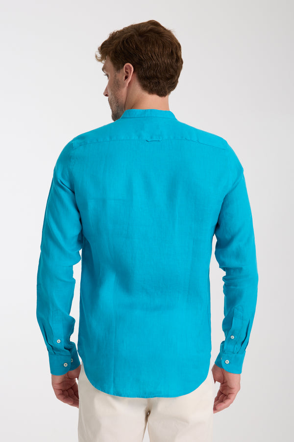 Camisa Hombre Caravaggio Essential Lino Azul Claro