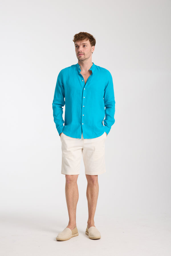 Camisa Hombre Caravaggio Essential Lino Azul Claro