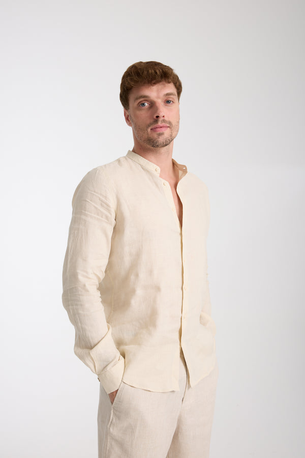 Camicia Uomo Caravaggio Essential Lino Beige