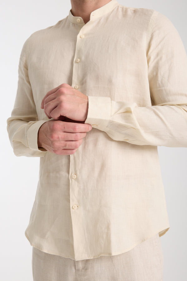 Camicia Uomo Caravaggio Essential Lino Beige