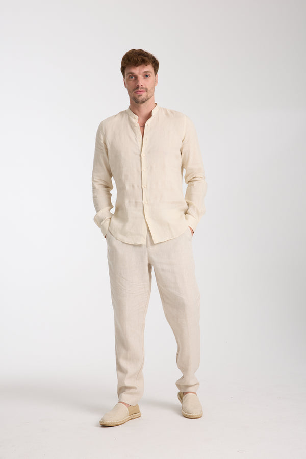 Camicia Uomo Caravaggio Essential Lino Beige