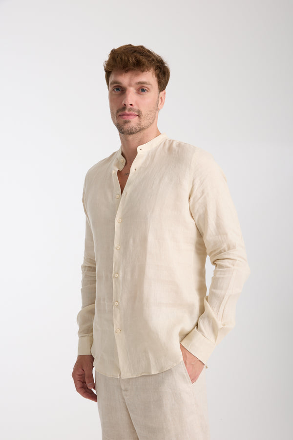 Camicia Uomo Caravaggio Essential Lino Beige