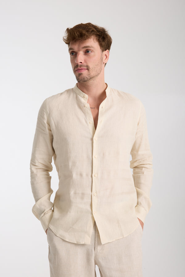 Camicia Uomo Caravaggio Essential Lino Beige