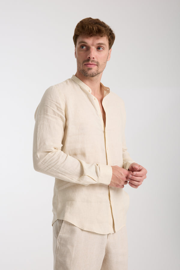 Camicia Uomo Caravaggio Essential Lino Beige