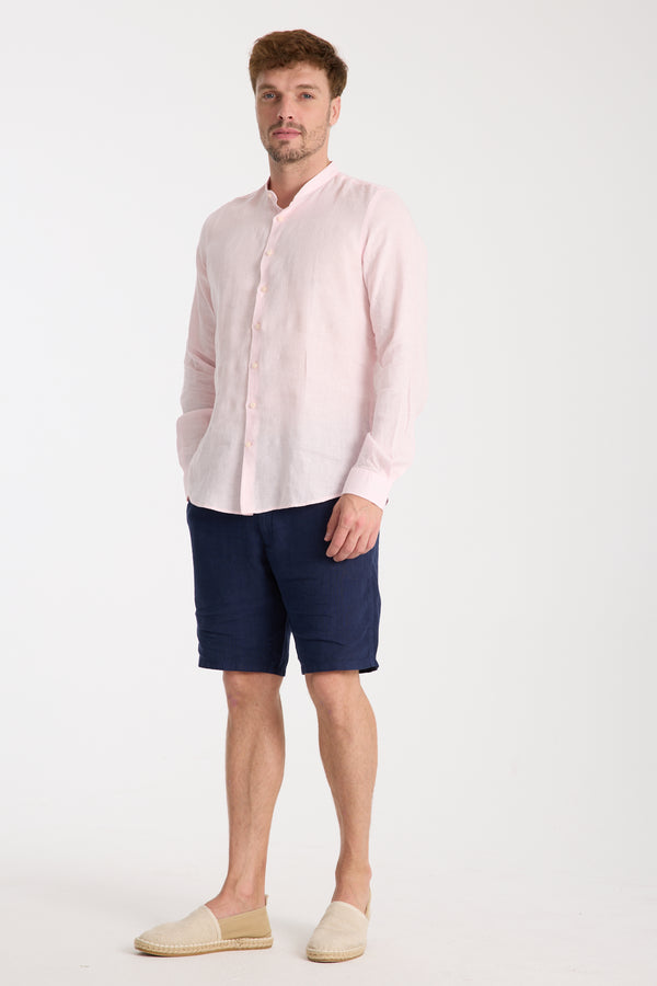 Camicia Uomo Caravaggio Essential Lino Rosa