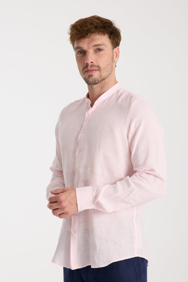 Camicia Uomo Caravaggio Essential Lino Rosa