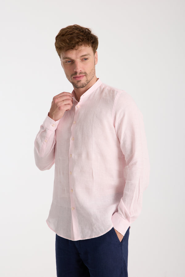 Camicia Uomo Caravaggio Essential Lino Rosa