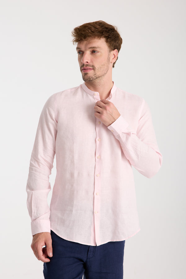 Camicia Uomo Caravaggio Essential Lino Rosa