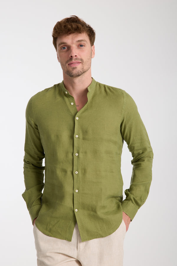 Camicia Uomo Caravaggio Essential Lino Verde