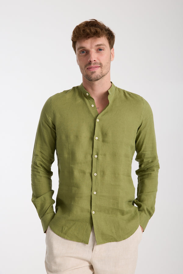 Camicia Uomo Caravaggio Essential Lino Verde