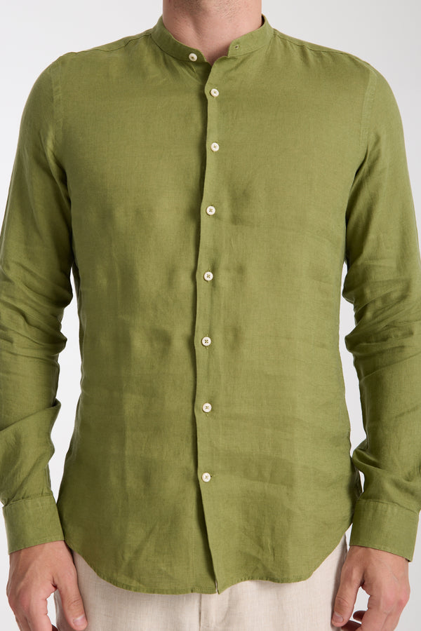 Camicia Uomo Caravaggio Essential Lino Verde
