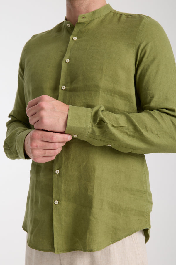 Camicia Uomo Caravaggio Essential Lino Verde