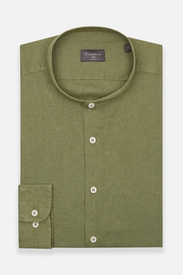 Camicia Uomo Caravaggio Essential Lino Verde