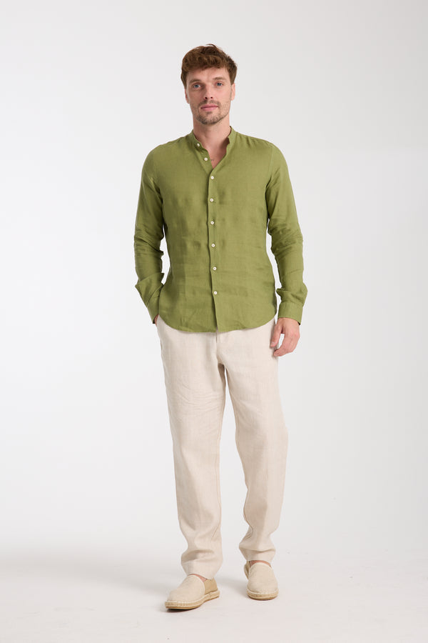 Camicia Uomo Caravaggio Essential Lino Verde