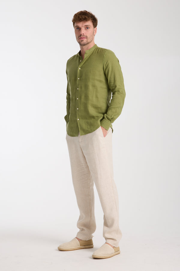 Camicia Uomo Caravaggio Essential Lino Verde