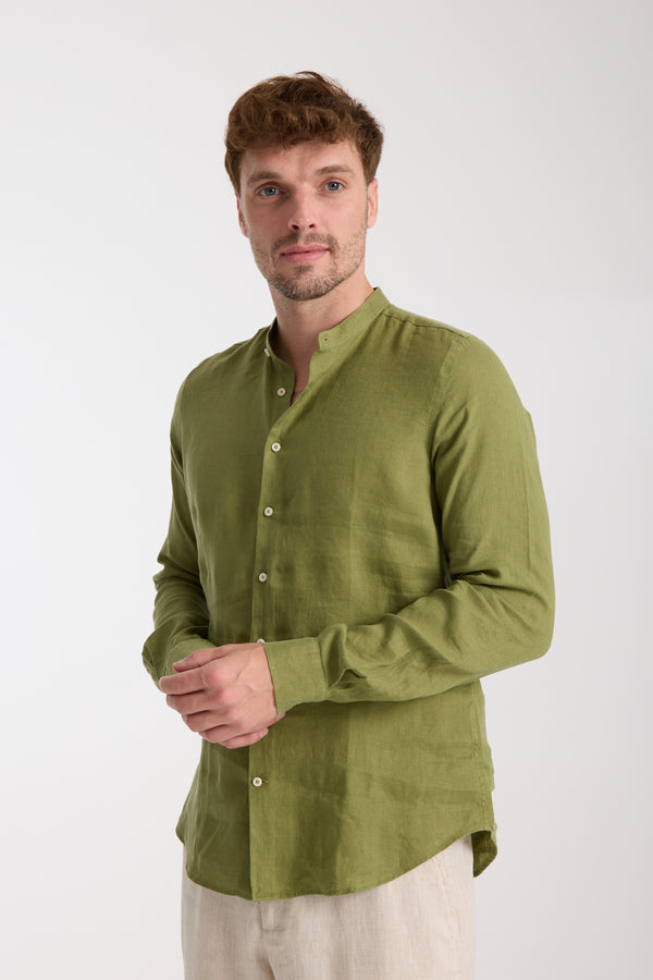 Camicia Uomo Caravaggio Essential Lino Verde