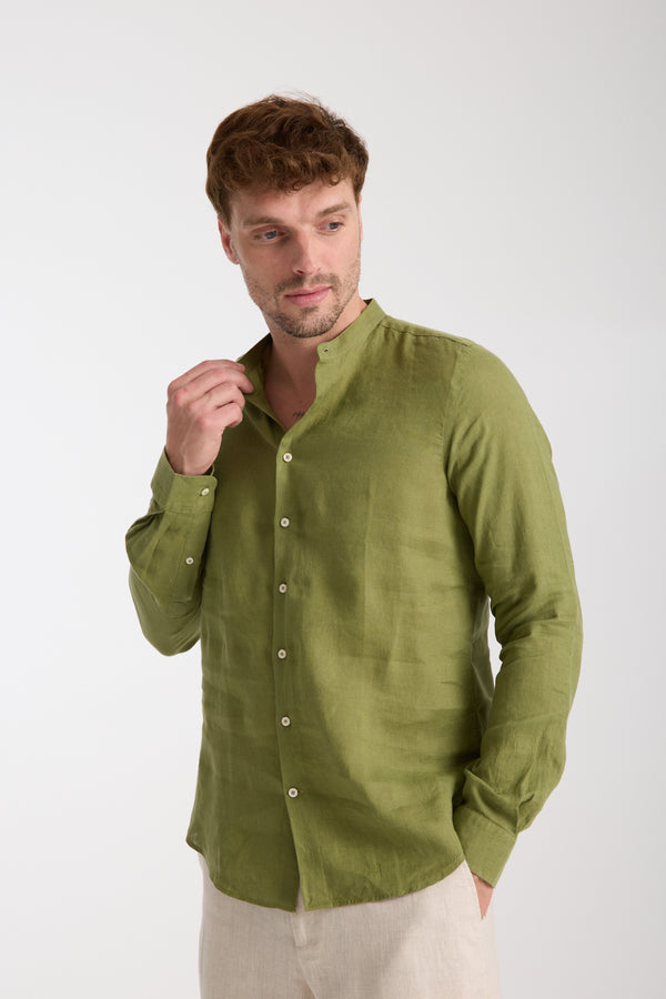 Camicia Uomo Caravaggio Essential Lino Verde