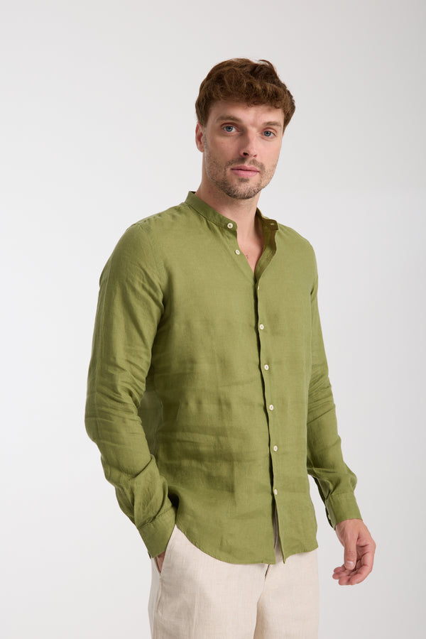 Camicia Uomo Caravaggio Essential Lino Verde