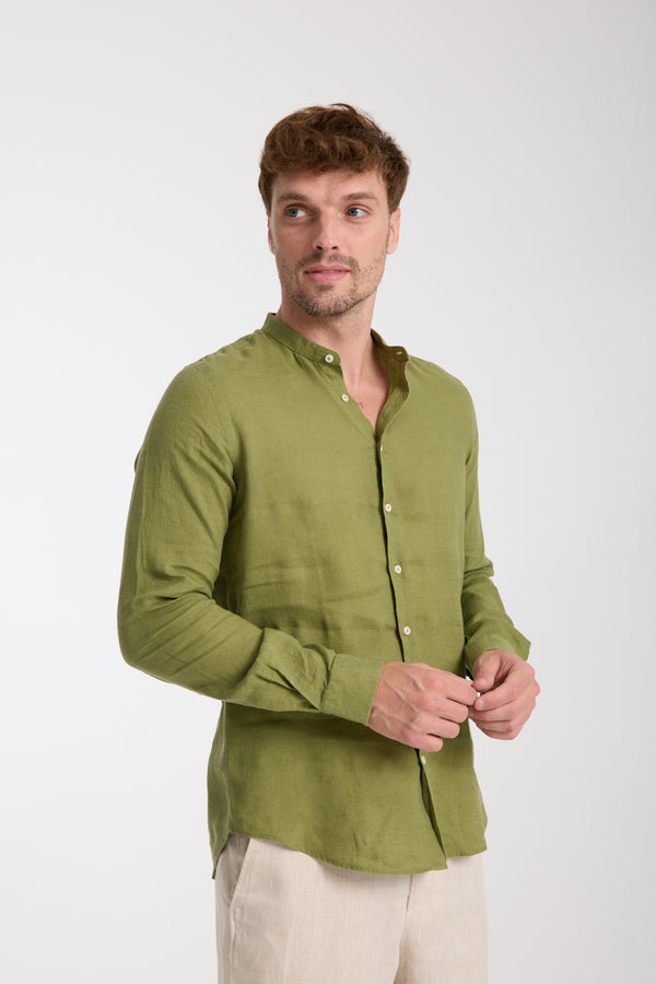 Camicia Uomo Caravaggio Essential Lino Verde