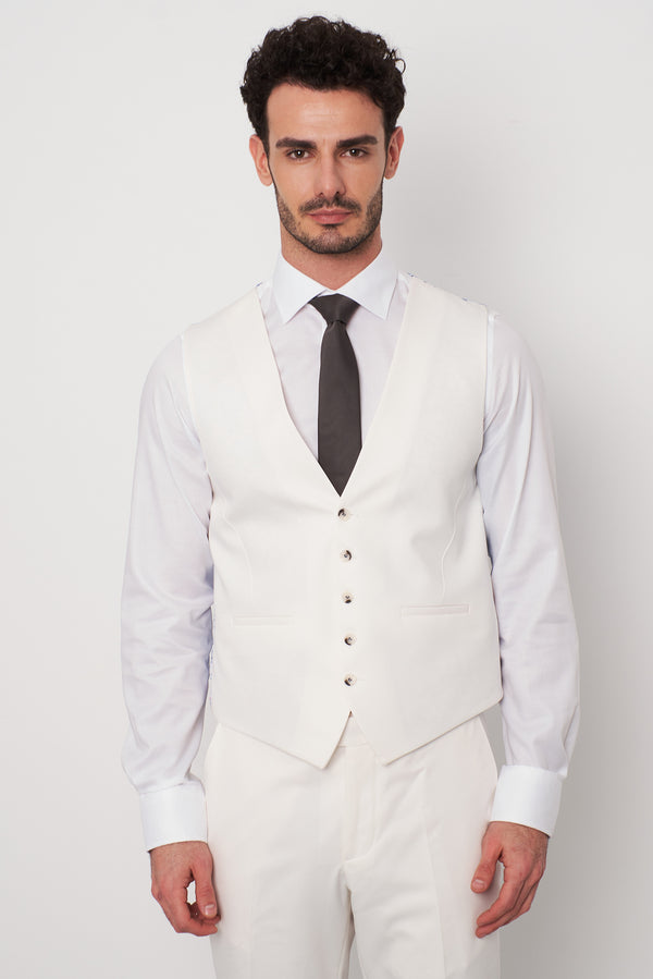 Gilet Uomo Microfibra Bianco