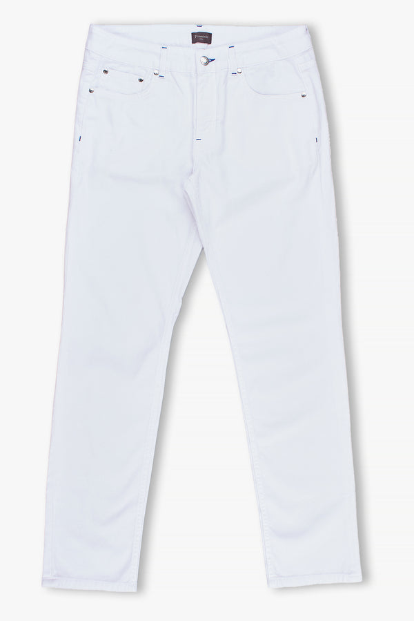 Cotton Stretch Man Pant White