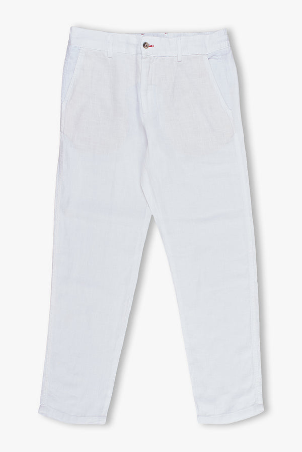 Herren Hose Leinen Weiss