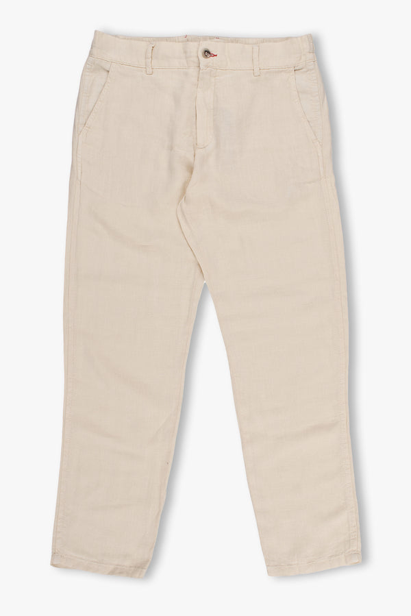 Herren Hose Leinen Beige