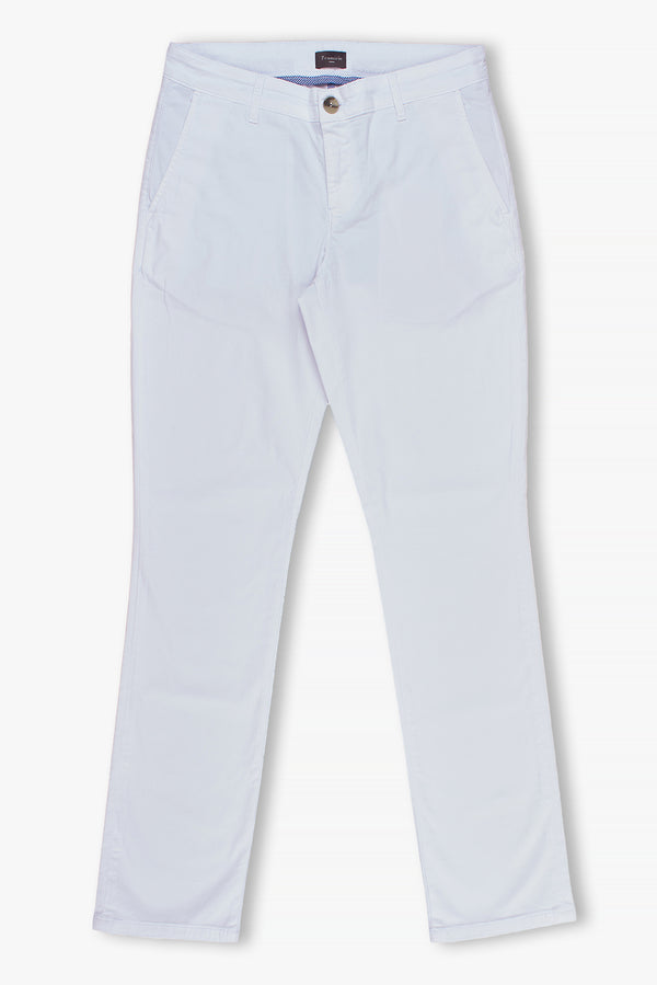 Cotton Stretch Man Pant White