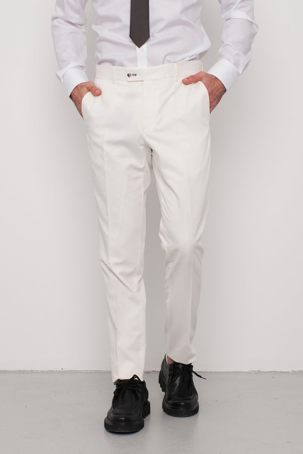 Polyviscose Man Pant White