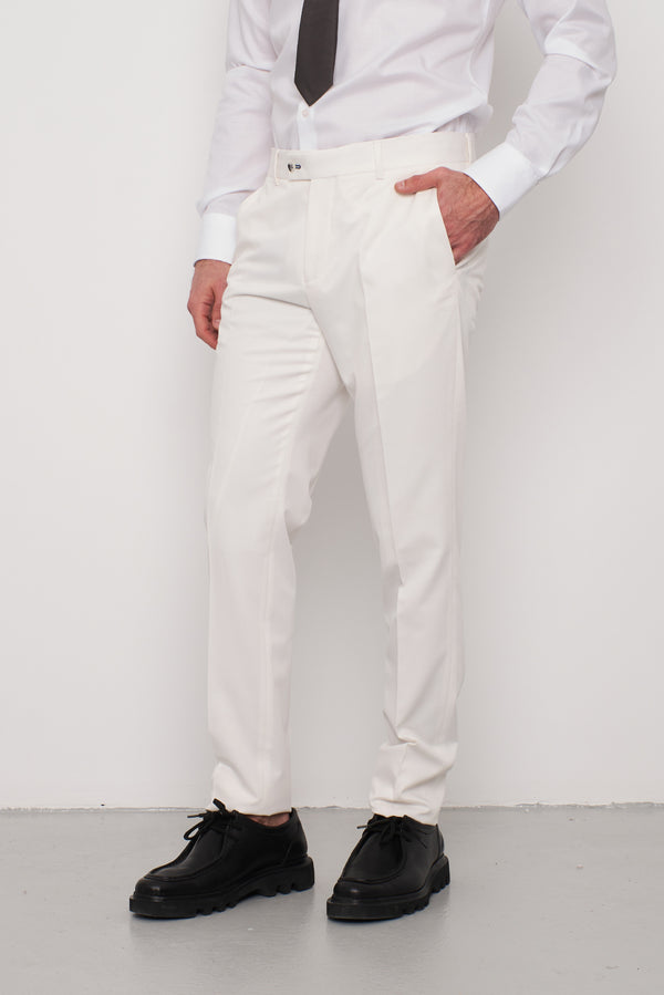 Polyviscose Man Pant White