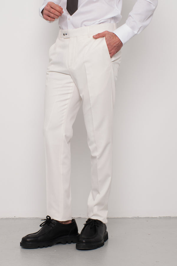 Polyviscose Man Pant White