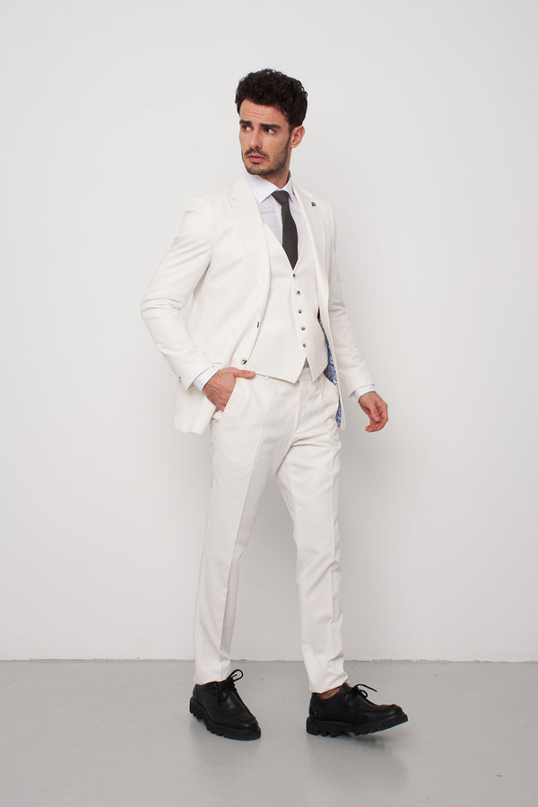 Polyviscose Man Pant White