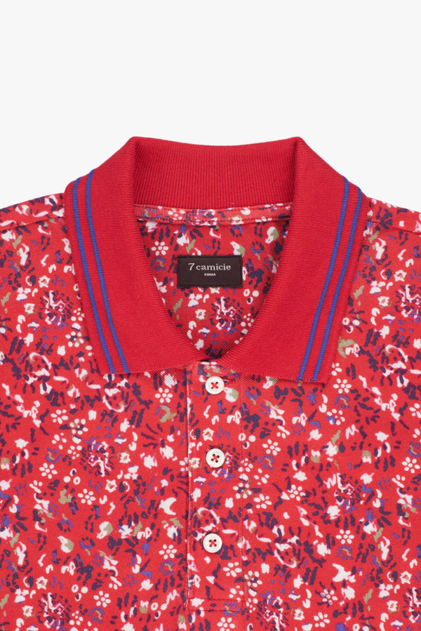 Polo Hombre Piquet Rojo Azul